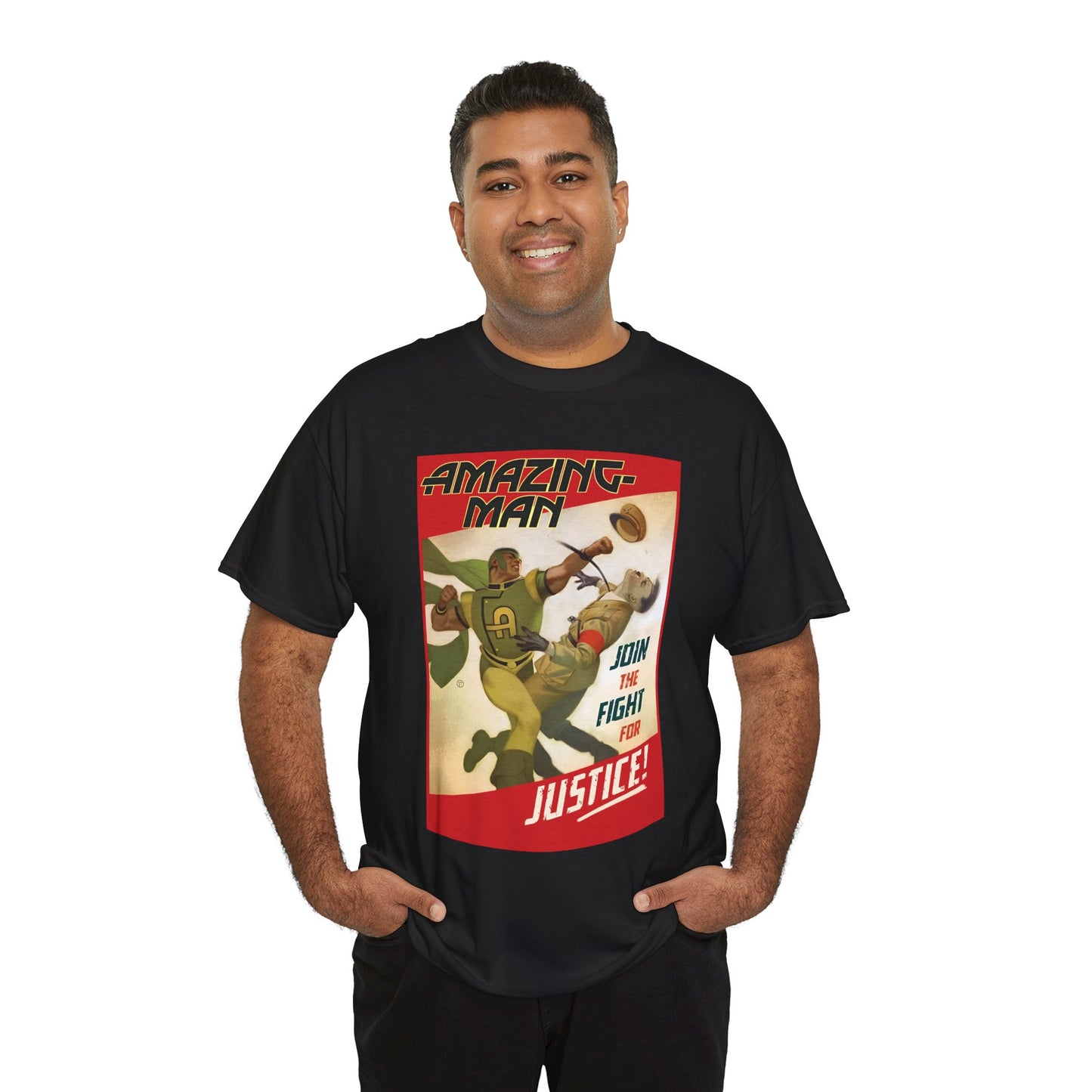Amazing Man T-Shirt - All-Star Squadron - Join the Fight for Justice - DC Comics