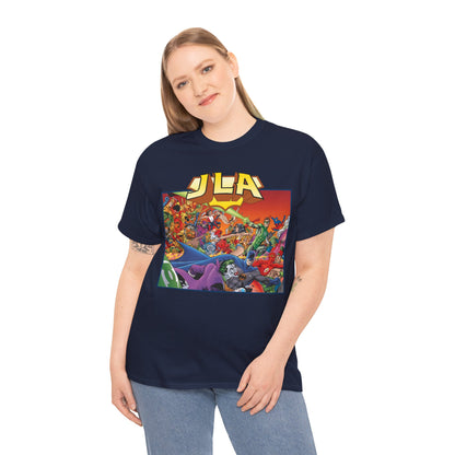 JLA: The Nail T-Shirt - Alan Davis Art - Green Lantern, Batman, Wonder Woman, Flash - DC Comics