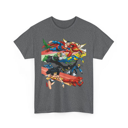DC Legends T-Shirt - John Byrne Art - Superman, Dr Fate, Blue Beetle, Wonder Woman, Black Canary, Guy Gardner - DC Comics