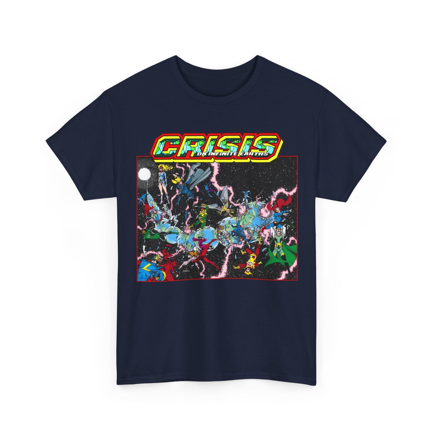 Crisis on Infinite Earths T-Shirt - George Perez Art - #1 Cover, First Issue - Harbinger, Pariah, Obsidian, Firestorm - DC Comics