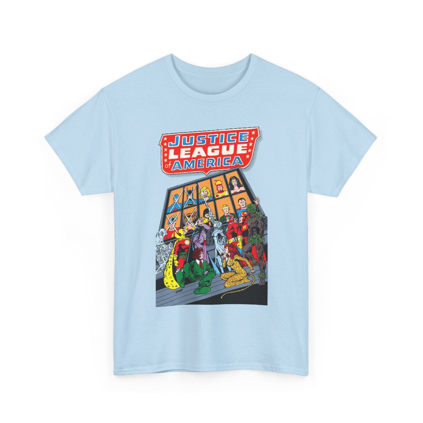 Justice League of America T-Shirt - George Perez Art - Wonder Woman, Hourman, Batman, Firestorm - SSOSV - DC Comics