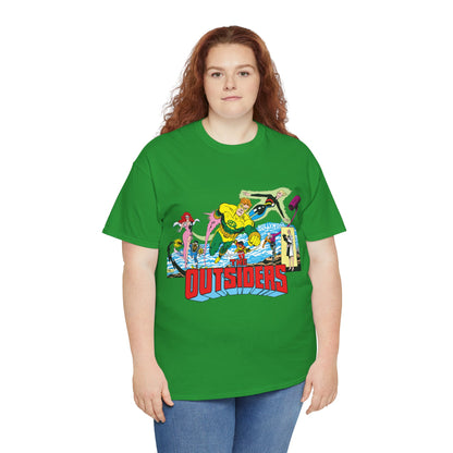 Outsiders T-Shirt - Amazing Jim Aparo Art - Black Lightning, Geo-Force, Katana, Metamorpho, Looker, Halo - DC Comics