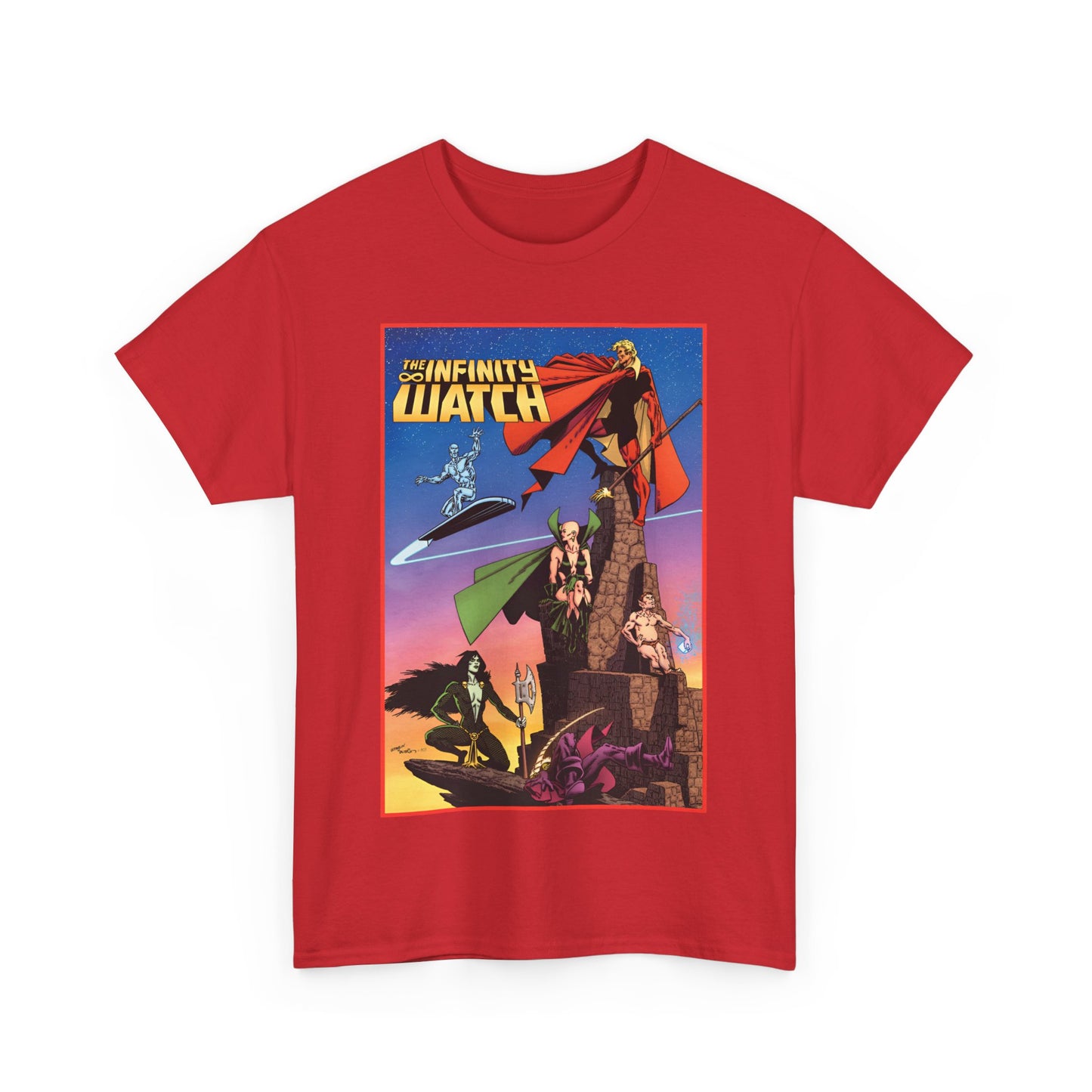 Infinity Watch T-Shirt - Jim Starlin Art - Adam Warlock, Silver Surfer, Moondragon, Pip the Troll - Marvel Comics