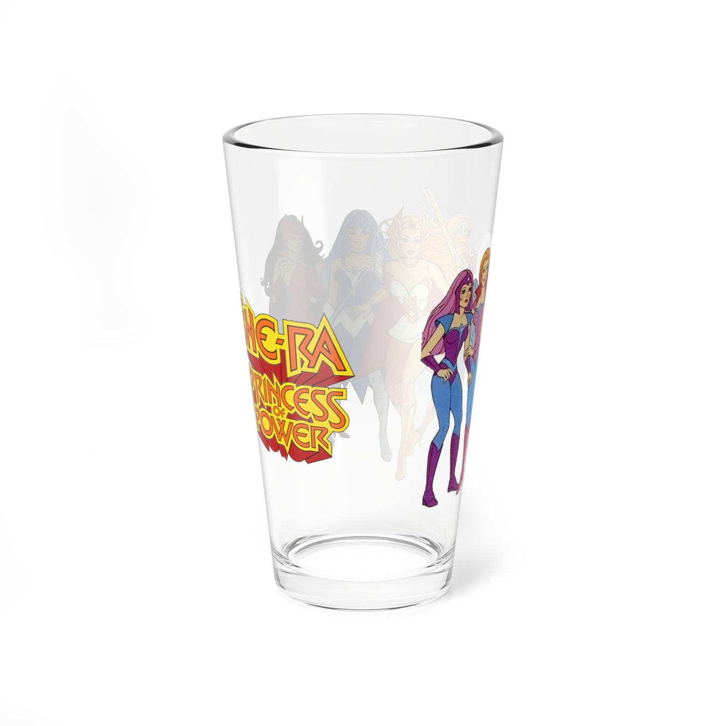 She-Ra Princess of Power Pint Glass, 16oz - Catra, Angella, Frosta, Glimmer - Filmation Cartoon - He-Man Connection