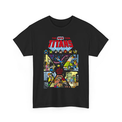 New Teen Titans T-Shirt - George Perez Art - #8 Cover - A Day in the Life - Robin, Wonder Girl, Cyborg, Starfire, Raven, Changeling, Kid Flash - DC Comics