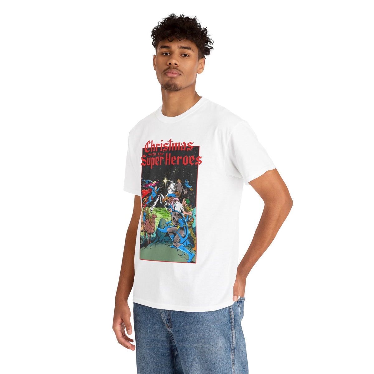 Christmas With the DC Super-Heroes T-Shirt - José Luis García-López Art - Superman, Batman, Jonah Hex, Legion of Super-Heroes - DC Comics