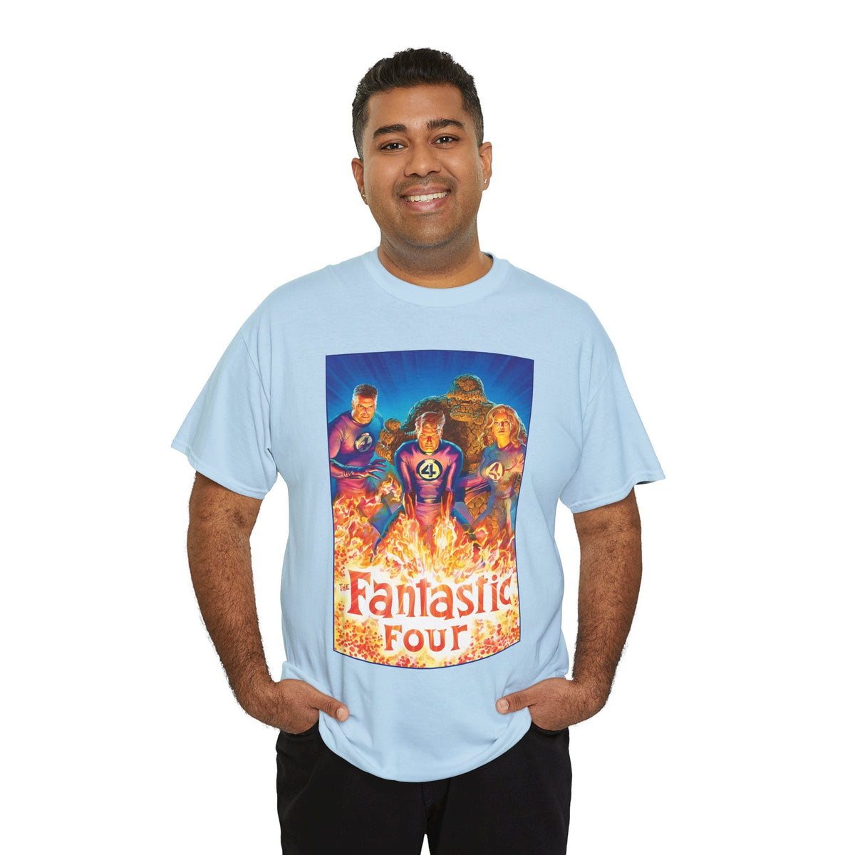 Fantastic Four T-Shirt - Alex Ross Art - Mr. Fantastic, Invisible Woman, Human Torch, The Thing - Marvel Comics