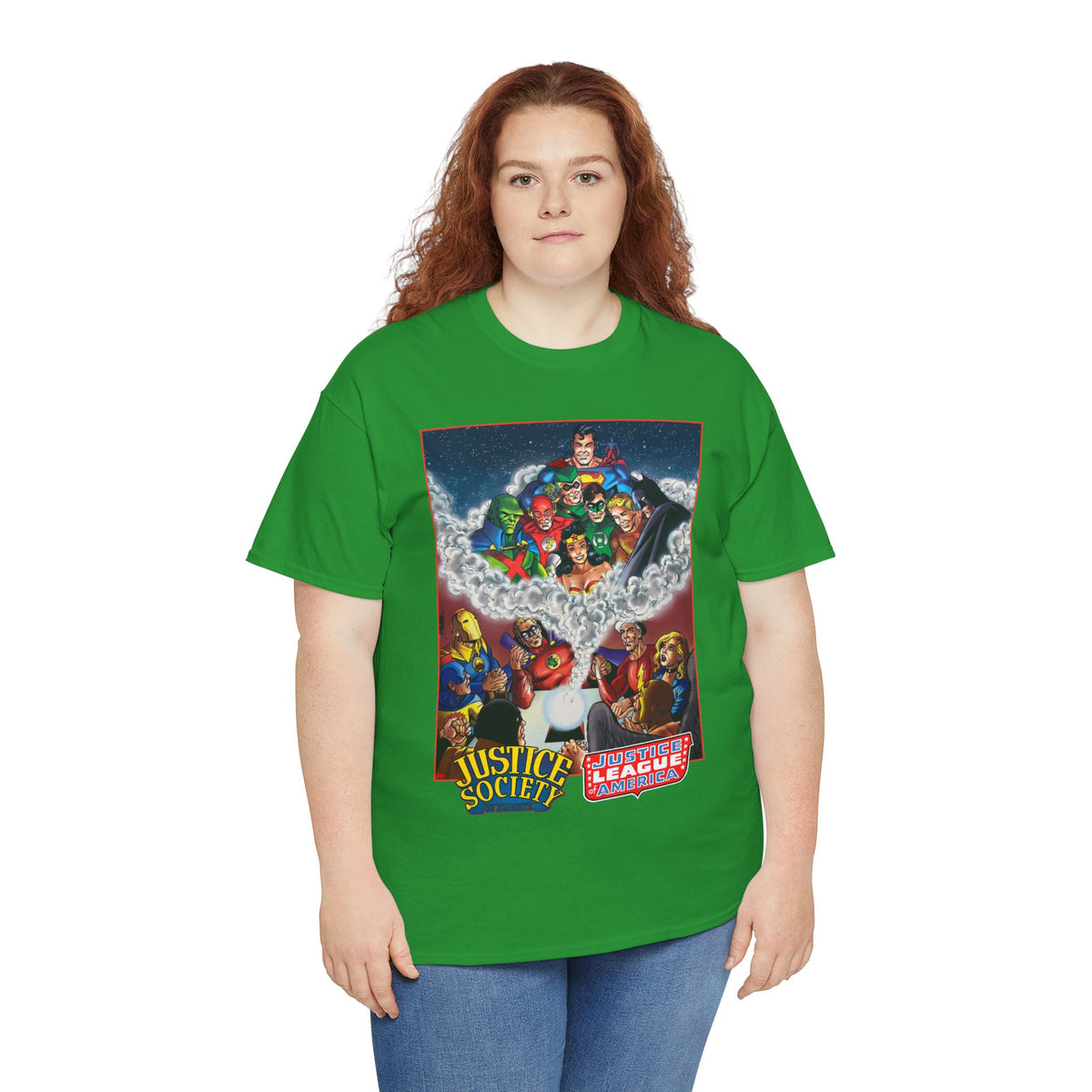 Justice Society & Justice League T-Shirt - George Perez Art - Golden & Silver Age - DC Comics