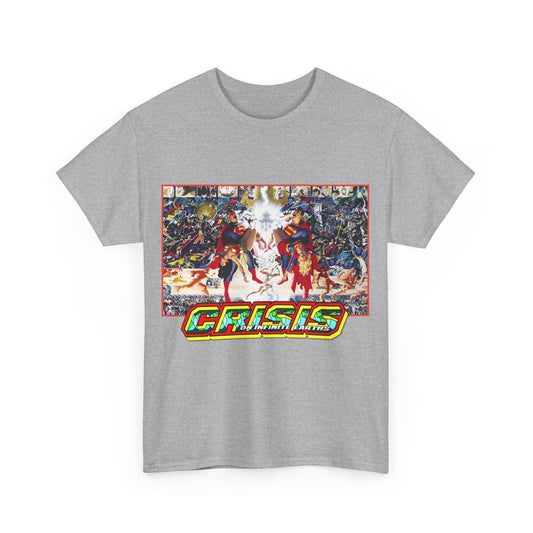 Crisis on Infinite Earths T-Shirt - Alex Ross & George Perez Art - Superman, Wonder Woman, Supergirl, Flash, Monitor, Anti-Monitor - DC Comics