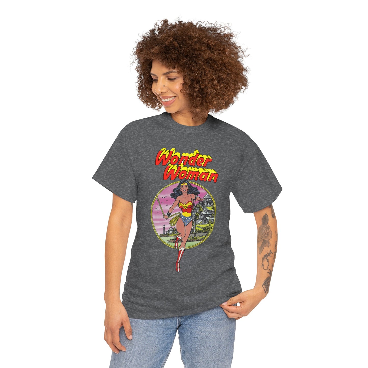 Wonder Woman T-Shirt - George Perez Art - Justice League 1980s Postcard Set - JLA Member - Diana from Themyscira - DC Comics