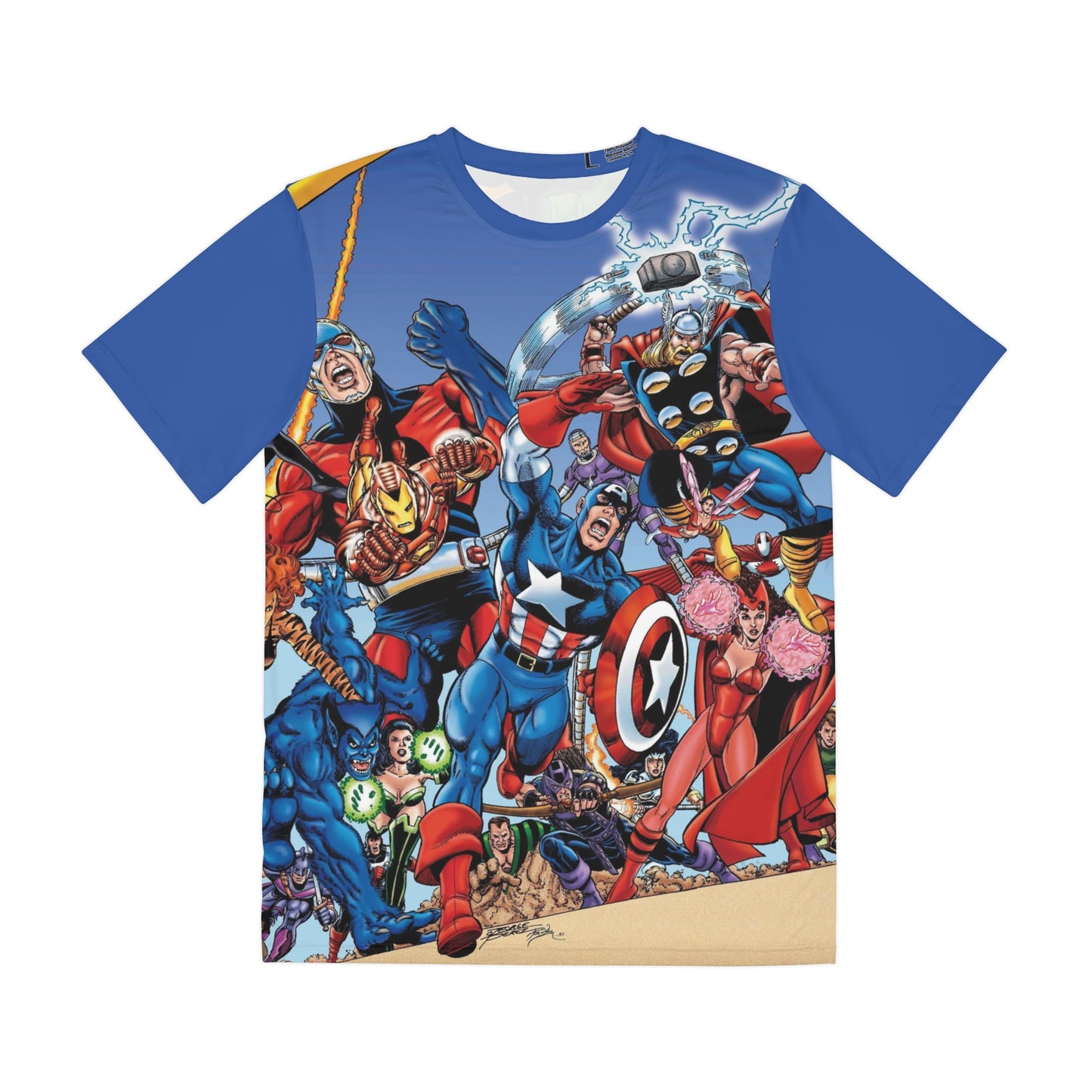 Avengers Polyester Tee (All-Over Print) - Iconic George Perez Wraparound Art - Issue #1 - Marvel Comics