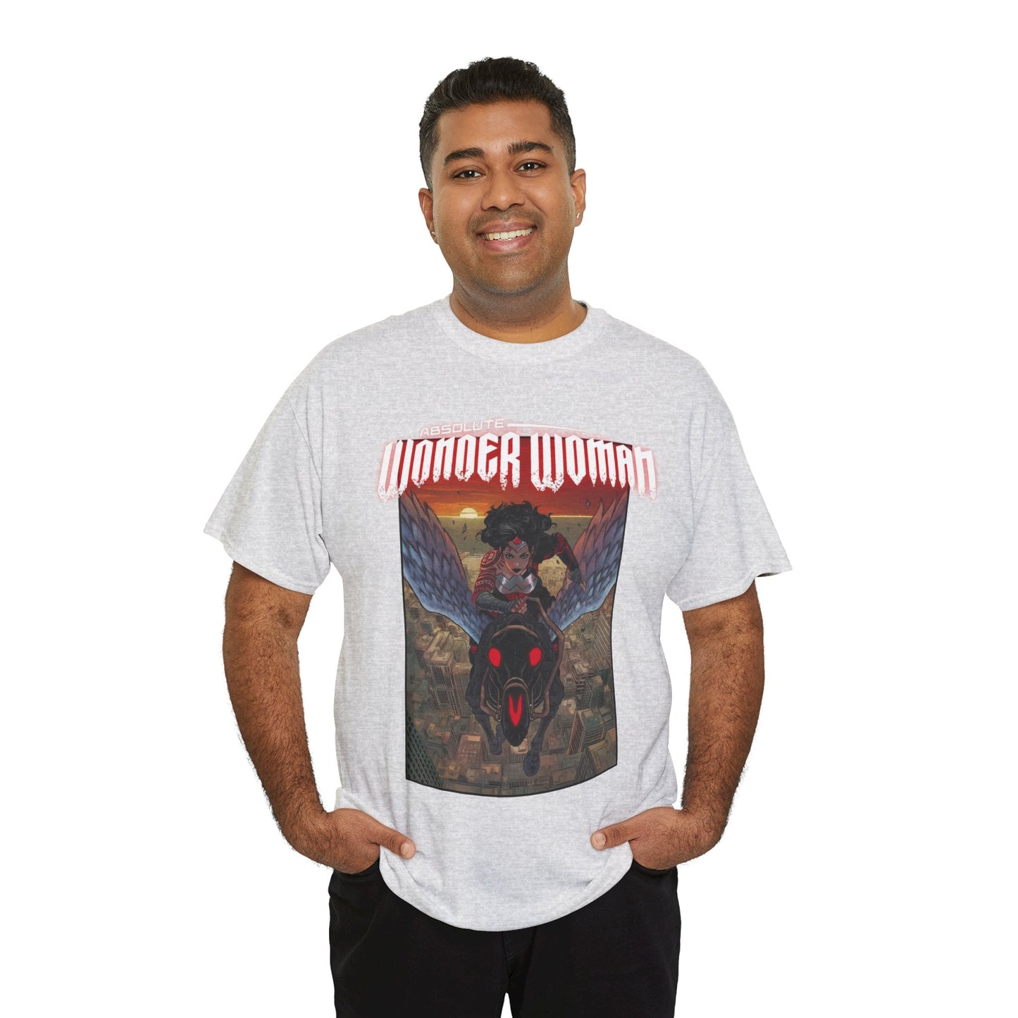 Absolute Wonder Woman T-Shirt - Hayden Sherman Art - DC Comics All-In - Raised in Hell by Circe - Riding Pegasus