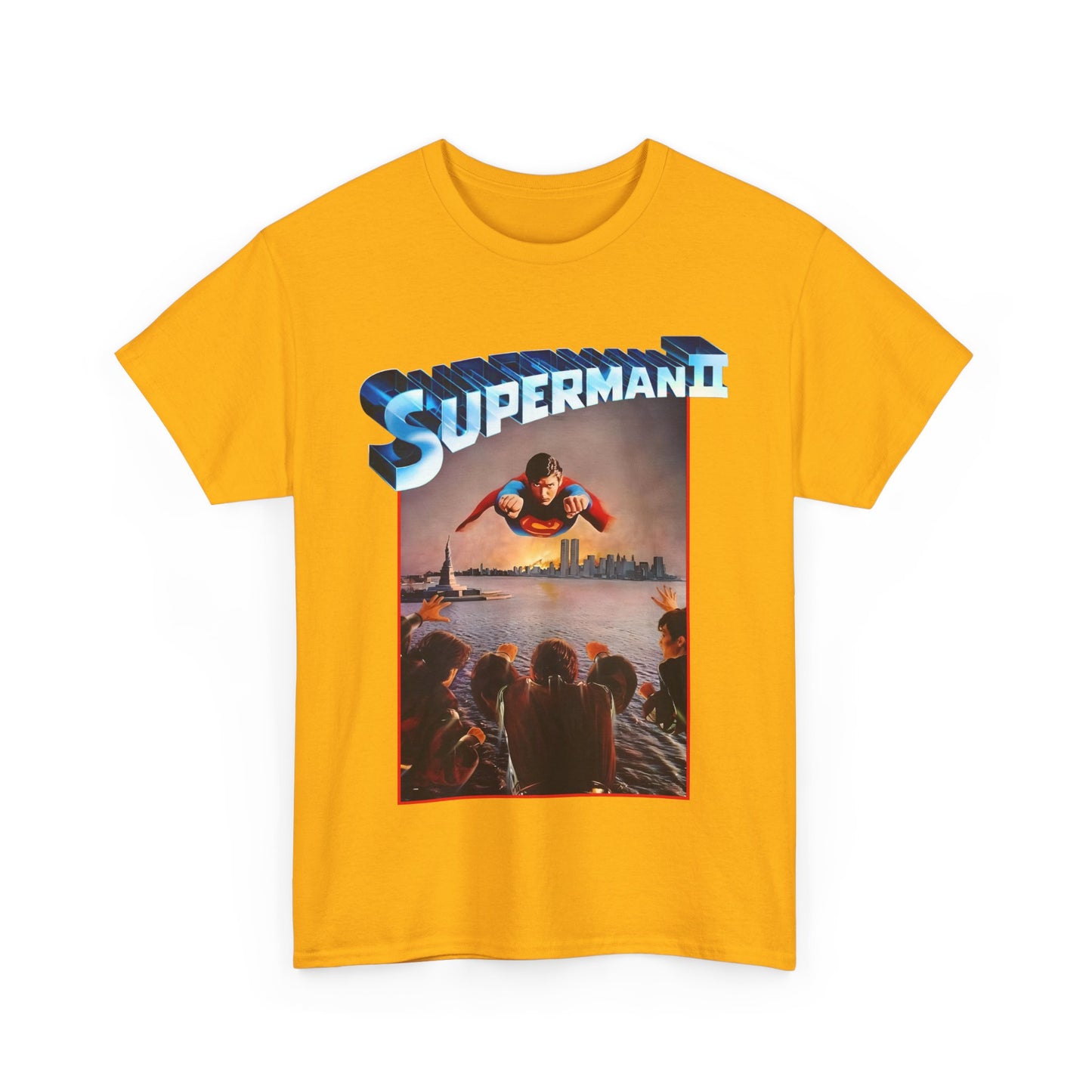 Superman II T-Shirt - Christopher Reeve, Terence Stamp, Sarah Douglas - Vs General Zod, Ursa, Non - Phantom Zone Villains - 1980 Movie Poster - DC Comics