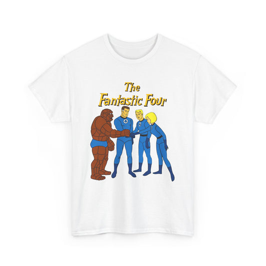 Fantastic Four T-Shirt - Hanna-Barbera 1960s Cartoon - Human Torch, The Thing, Invisible Woman - Marvel Comics