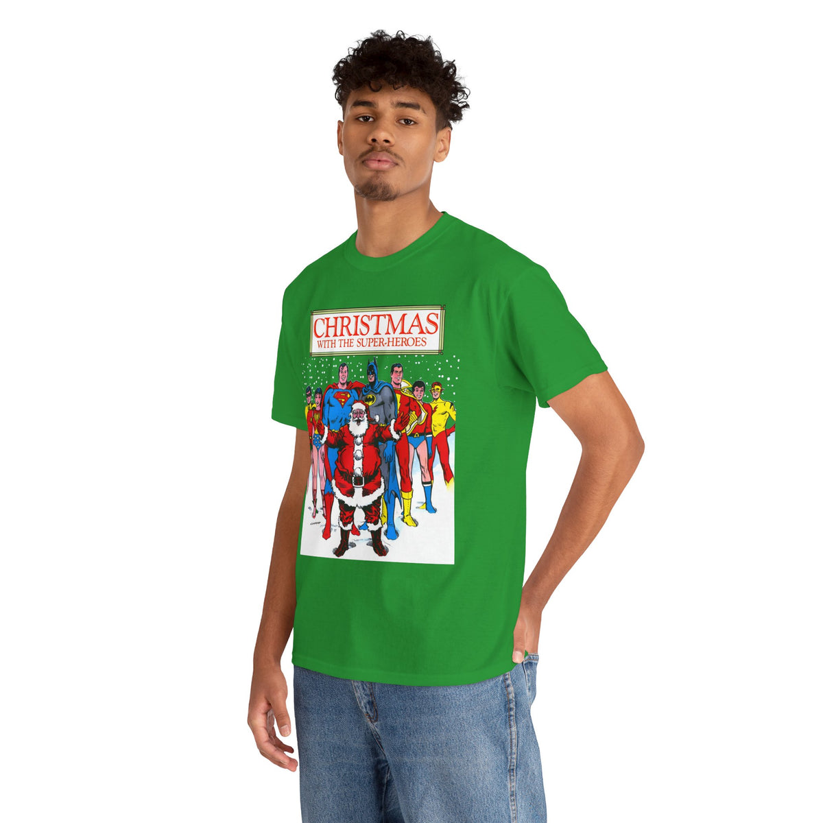 Christmas with the Superheroes T-Shirt - Nick Cardy Art - Superman Batman Captain Marvel Teen Titans Retro Festive Holiday Tee - DC Comics
