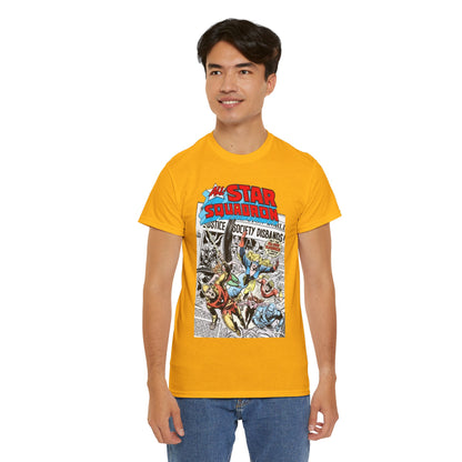 All-Star Squadron T-Shirt - Joe Kubert Art - Liberty Belle, Robotman, Shining Knight, Johnny Quick, Firebrand - JSA Connection - DC Comics