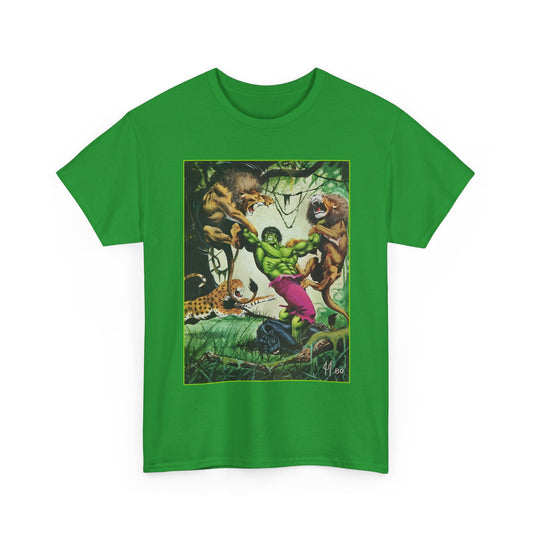 Incredible Hulk T-Shirt - Joe Jusko Art - Hulk Fighting Lions and Tigers (But No Bears, Oh My!) - Marvel Comics