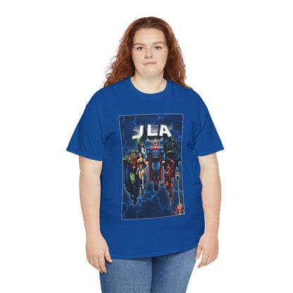 JLA T-Shirt - Doug Mahnke Art - Superman, Batman, Wonder Woman, Aquaman, Green Lantern, Flash, Martian Manhunter - DC Comics