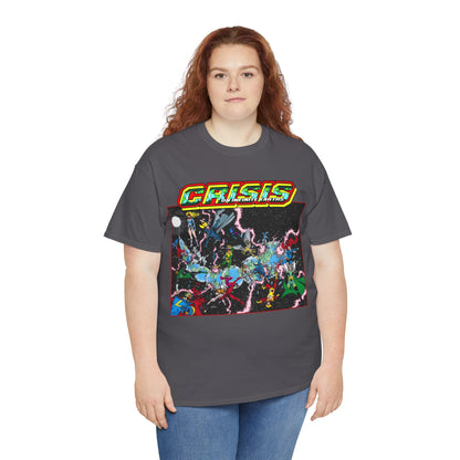 Crisis on Infinite Earths T-Shirt - George Perez Art - #1 Cover, First Issue - Harbinger, Pariah, Obsidian, Firestorm - DC Comics