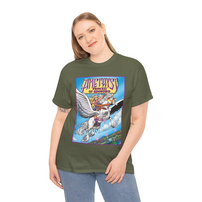 Amethyst Princess of Gemworld T-Shirt - George Perez Art - Riding Her Pegasus - DC Comics