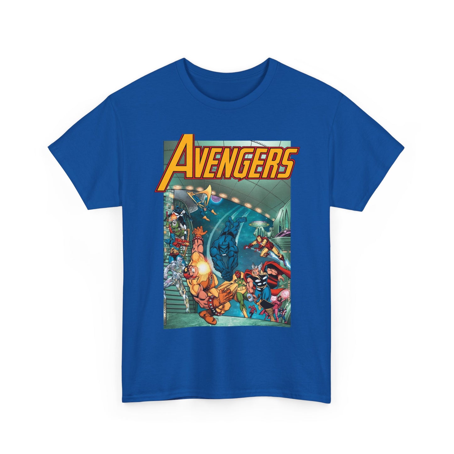 Avengers Vs Guardians of the Galaxy T-Shirt - George Perez Art - Tomorrow's Avengers - Thor, Captain America, Iron Man, Scarlet Witch, Vision, Wonder Man - Marvel Comics