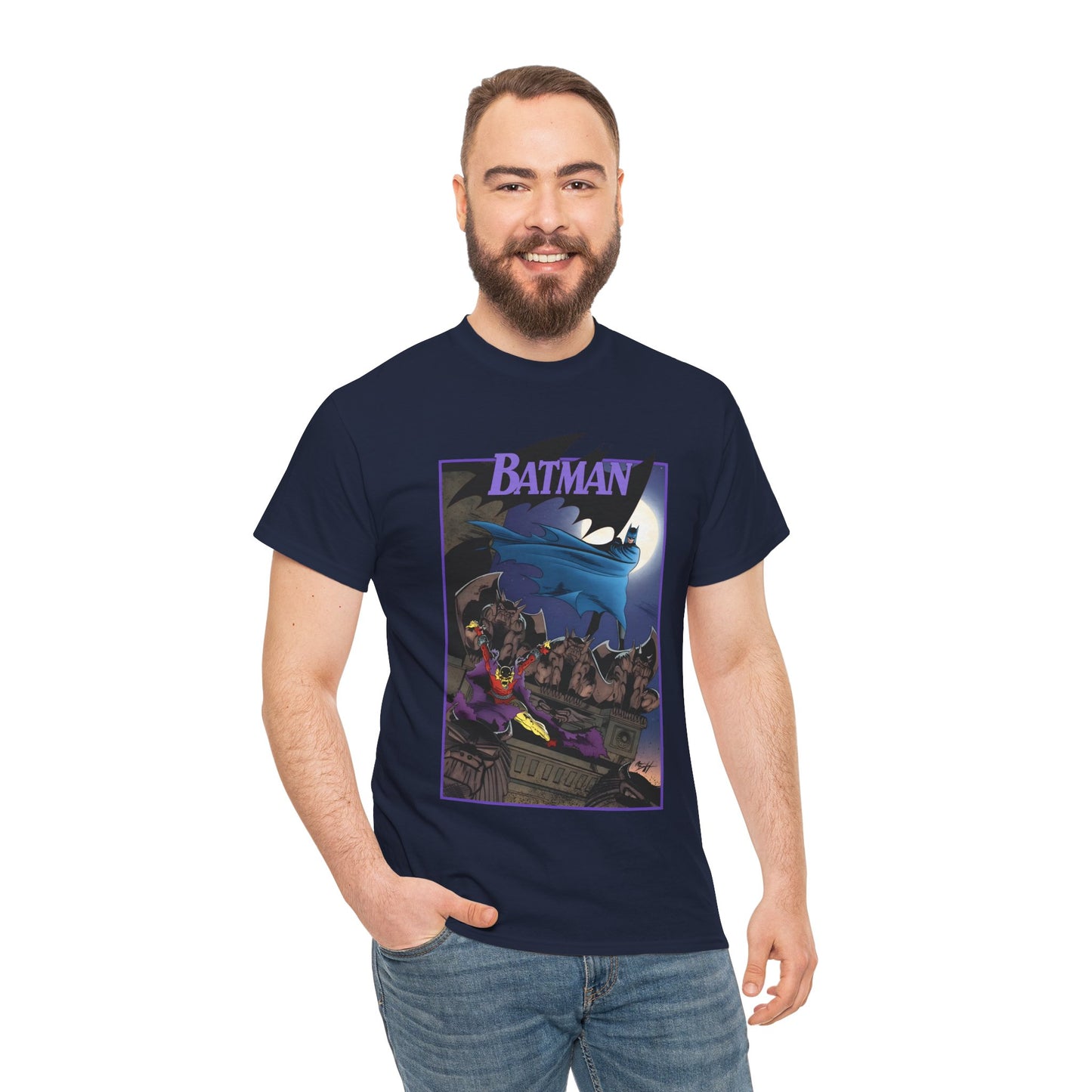 Batman T-Shirt - Norm Breyfogle Art - Etrigan, the Demon - Gotham City and Gargoyles - DC Comics