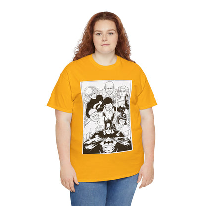 Batman & the Outsiders T-Shirt - Kevin Maguire Art - Black & White - Black Lightning, Metamorpho, Halo, Looker, Katana, Geo-Force - DC Comics