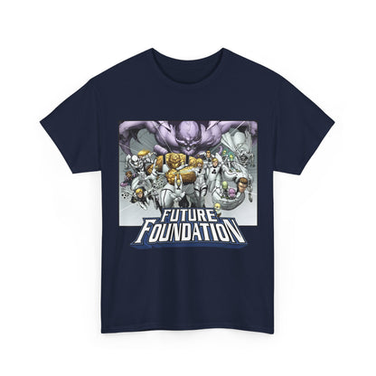 Future Foundation T-Shirt - Marko Djurdjevic Art - Spider-Man, Mr. Fantastic, Invisible Woman, The Thing, Dr. Doom, Bentley 23, Dragon Man, the Moloids - Marvel Comics