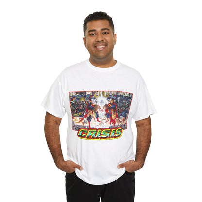 Crisis on Infinite Earths T-Shirt - Alex Ross & George Perez Art - Superman, Wonder Woman, Supergirl, Flash, Monitor, Anti-Monitor - DC Comics