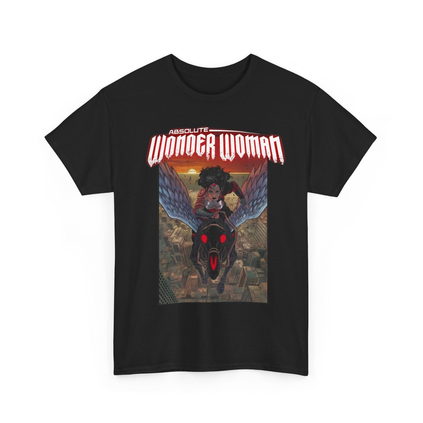 Absolute Wonder Woman T-Shirt - Hayden Sherman Art - DC Comics All-In - Raised in Hell by Circe - Riding Pegasus