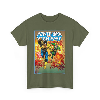 Power Man & Iron Fist T-Shirt - Luke Cage & Danny Rand - Popular Marvel Comics 1970s Series - Heroes for Hire - Great Retro Art