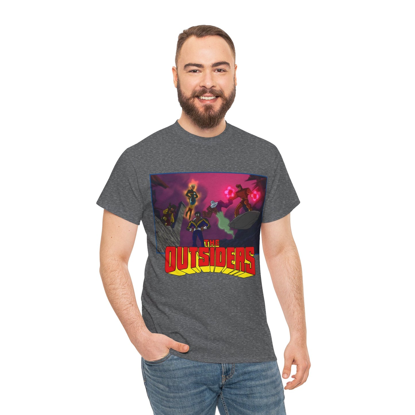 Outsiders T-Shirt - Batman: Brave & Bold Series - Halo, Geo-Force, Black Lightning, Katana, Metamorpho - DC Comics