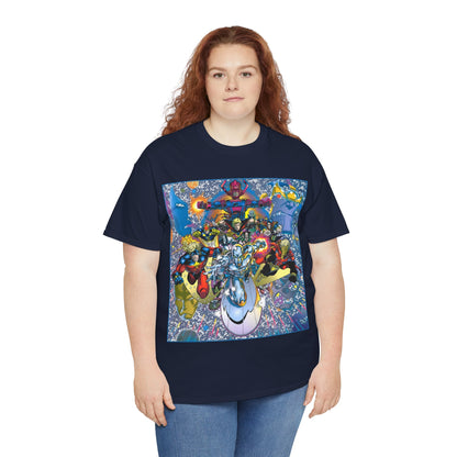 Marvel Cosmic Heroes T-Shirt - Silver Surfer, Captain Marvel, Adam Warlock, Quasar, Nova, Galactus, Jack of Hearts, Moondragon, Thanos