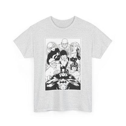 Batman & the Outsiders T-Shirt - Kevin Maguire Art - Black & White - Black Lightning, Metamorpho, Halo, Looker, Katana, Geo-Force - DC Comics