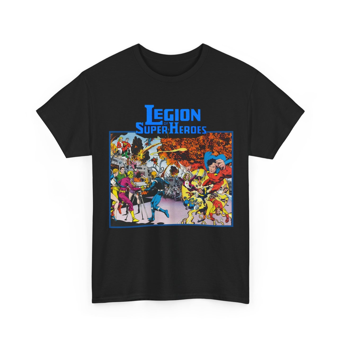 Legion of Super-Heroes T-Shirt - Steve Lightle Art - Mon-El, Saturn Girl, Brainiac 5, Sun Boy, Lightning Lad, Dawnstar, Timber Wolf - LOSH - DC Comics