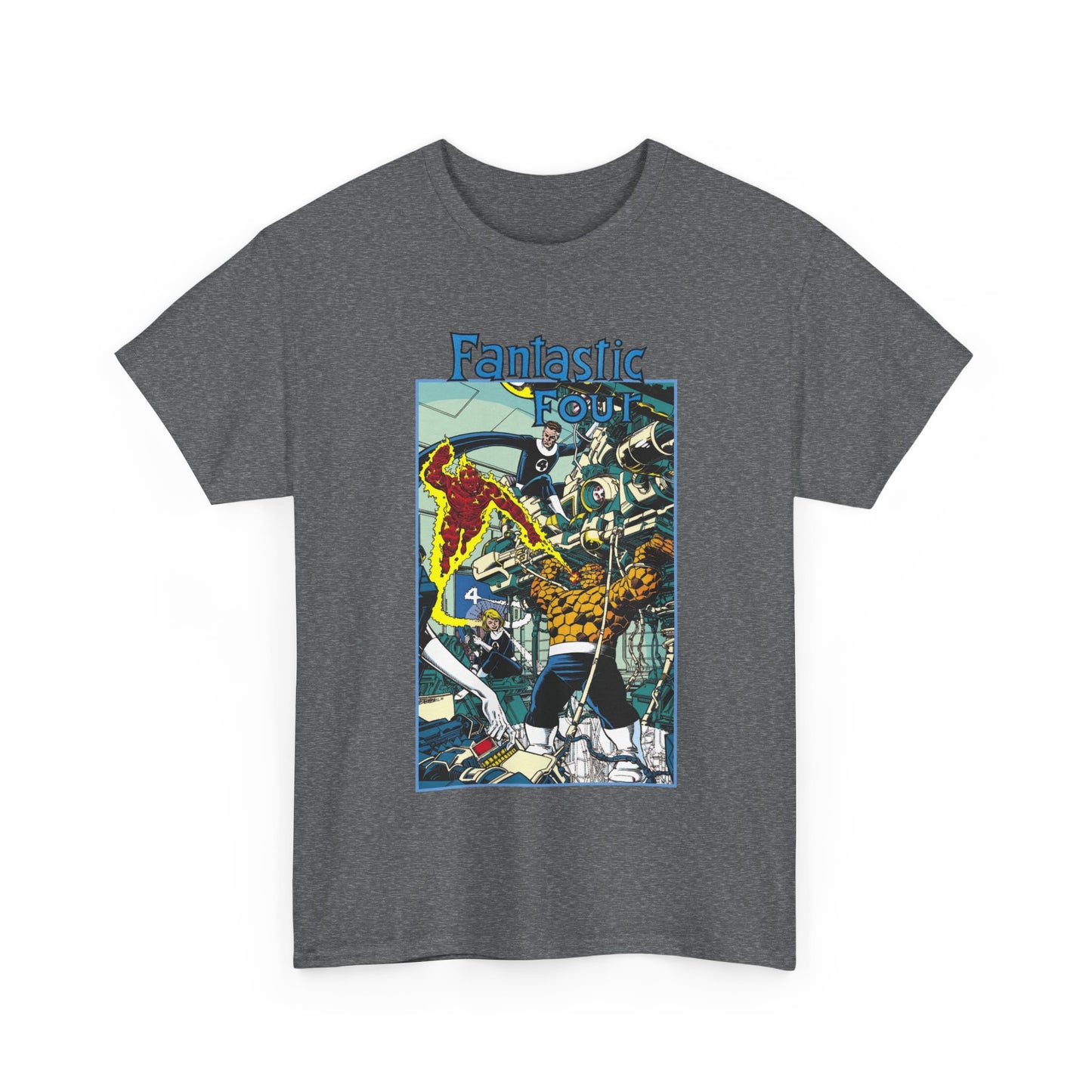 Fantastic Four T-Shirt - George Perez Art - Reed Richards, Invisible Woman, Human Torch, The Thing - Marvel Comics