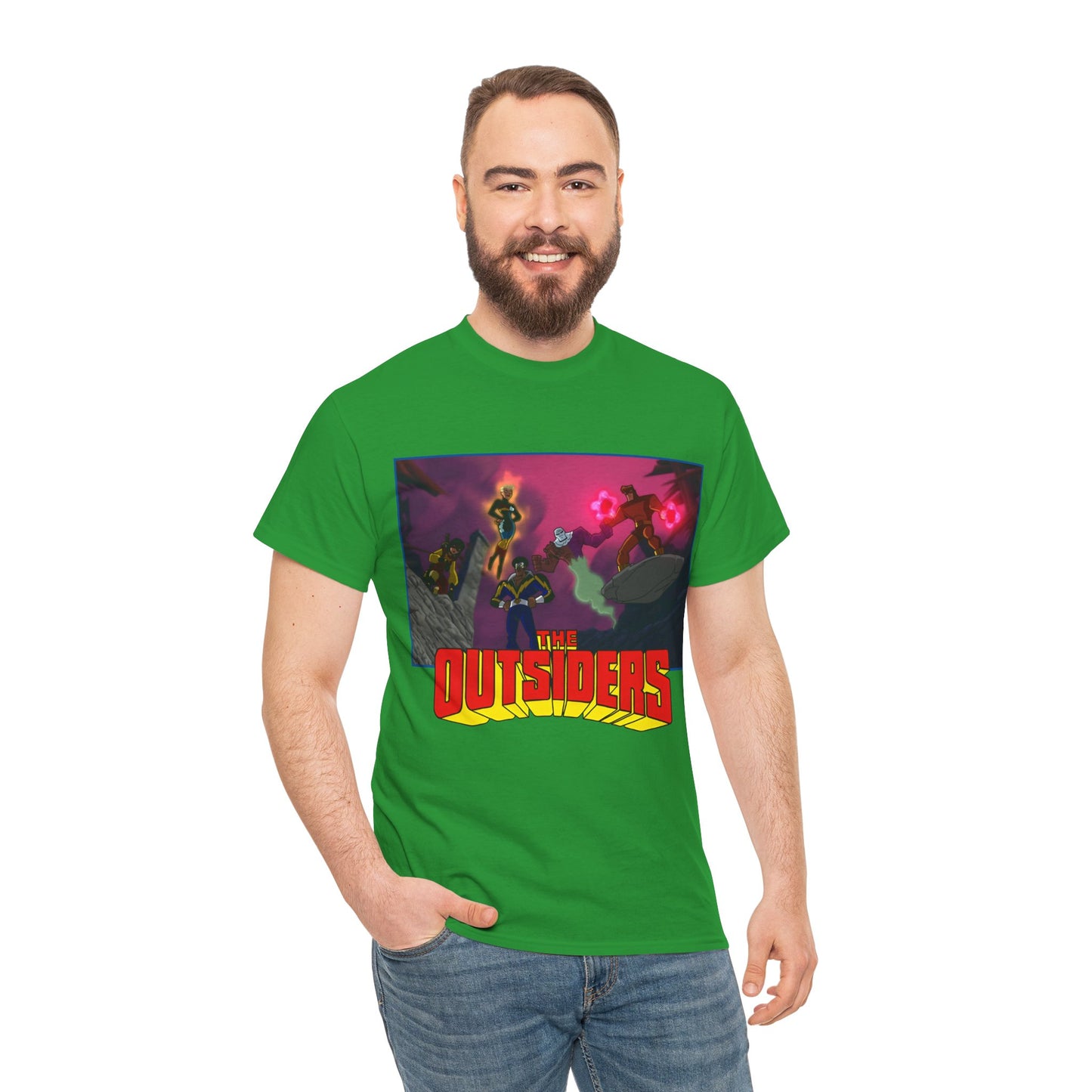 Outsiders T-Shirt - Batman: Brave & Bold Series - Halo, Geo-Force, Black Lightning, Katana, Metamorpho - DC Comics