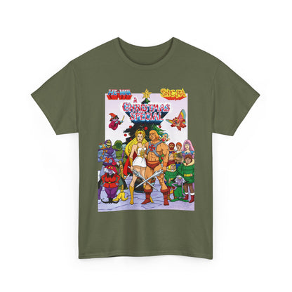He-Man & She-Ra Christmas Special T-Shirt - MOTU & POP - Upcoming Masters of the Universe 2026 Movie - Filamation Art