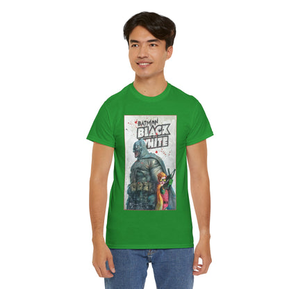 Batman: Black & White T-Shirt - Bill Sienkiewicz Art - Dark Knight Returns - Batman & Robin (Carrie Kelley) - DC Comics