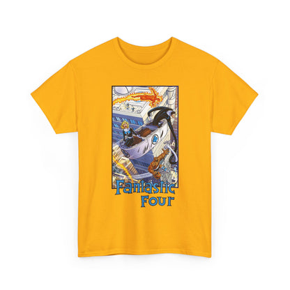 Fantastic Four T-Shirt - John Byrne Art - Invisible Woman, Thing, Human Torch, Reed Richards - Fantasticar, Baxter Building - Marvel Comics