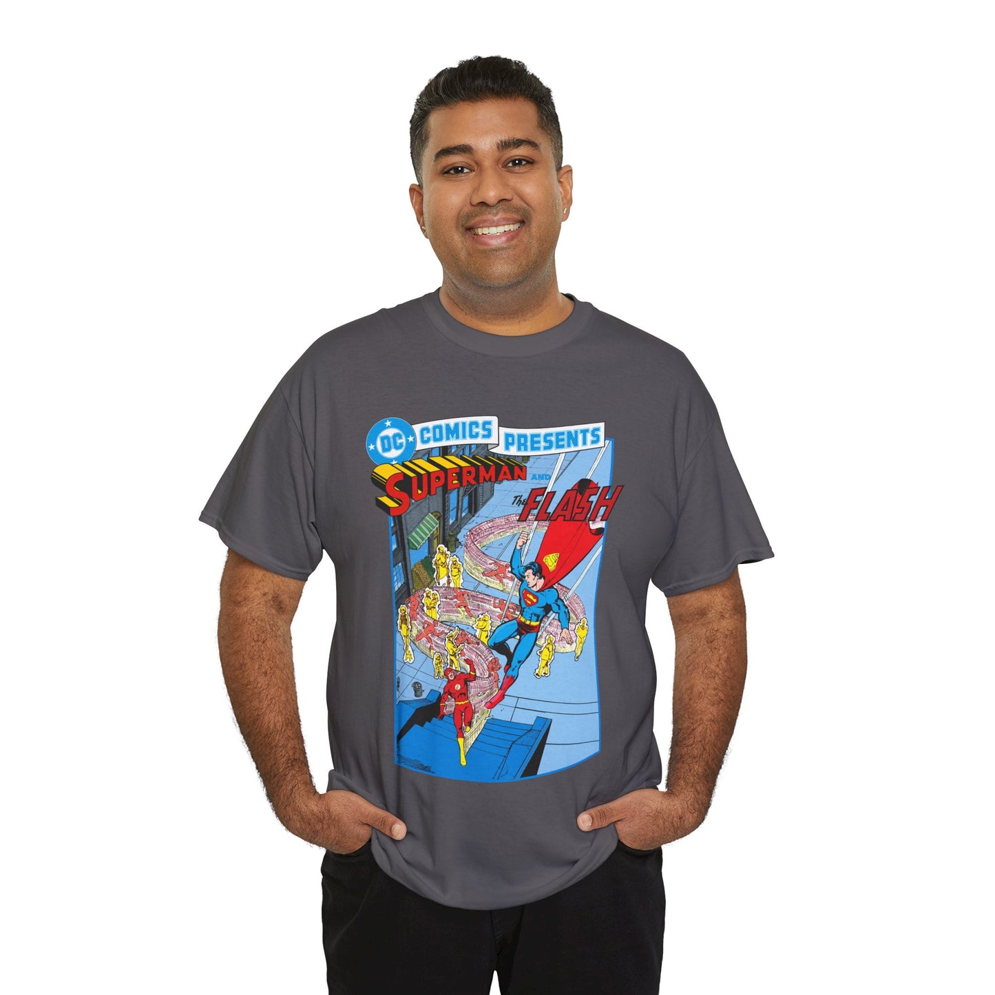Superman & Flash T-Shirt - George Perez Art - DC Comics Presents #38 Cover Art - Bronze Age Classic