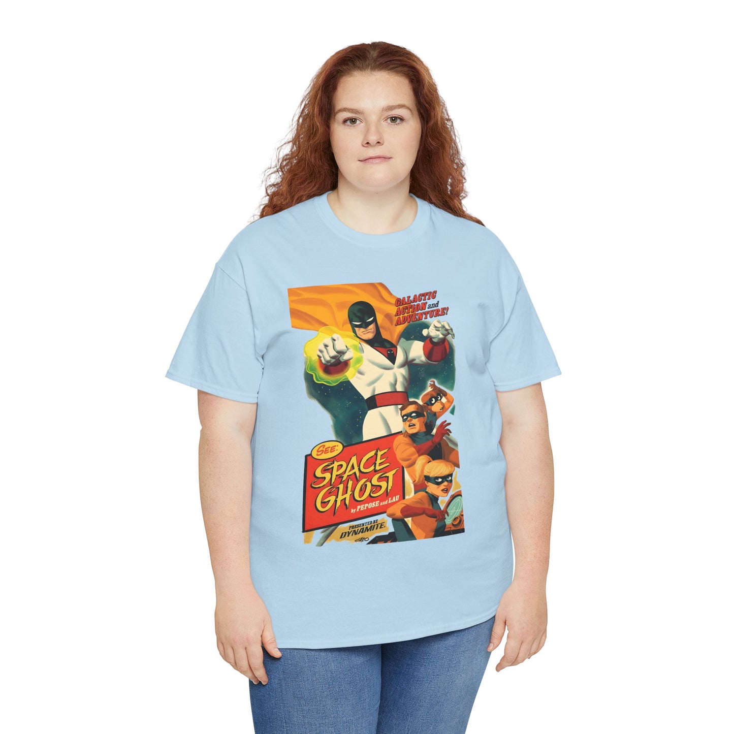 Space Ghost T-Shirt - Frank Cho Art - Jan, Jace & Blip - Movie Poster Style Artwork - Alex Toth Creation - Hanna-Barbera Cartoon