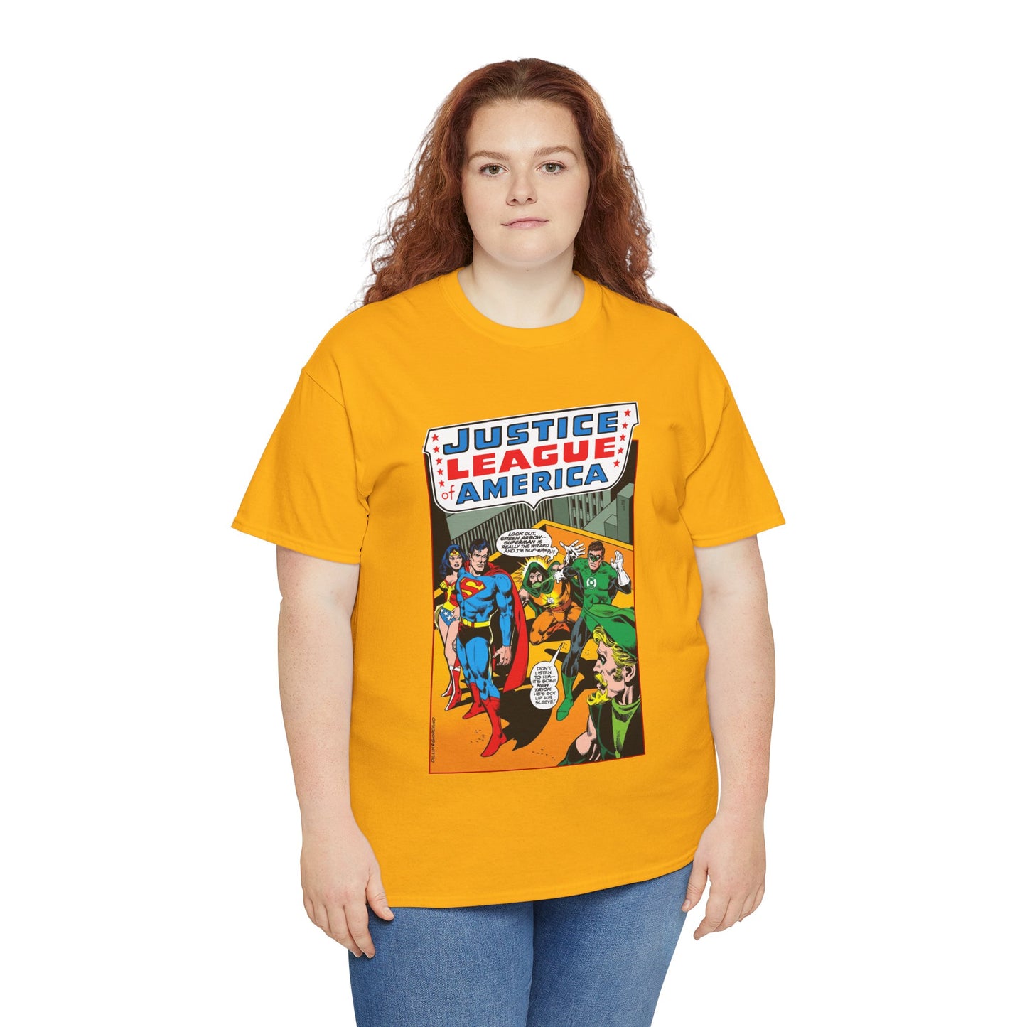 Justice League of America T-Shirt - Dick Dillin Art - Superman, Wonder Woman, Green Arrow, Green Lantern - DC Comics