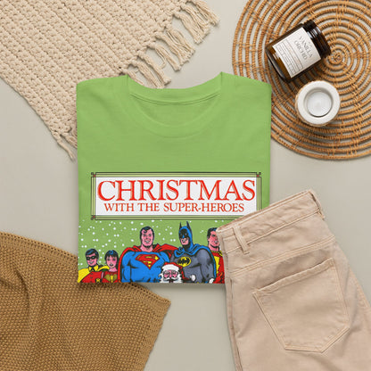 Christmas with the Superheroes T-Shirt - Nick Cardy Art - Superman Batman Captain Marvel Teen Titans Retro Festive Holiday Tee - DC Comics
