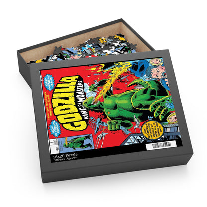 Godzilla Puzzle (500-Piece) - Popular 1970s Marvel Comics series - King of the Monsters - Great Bronze Age Art
