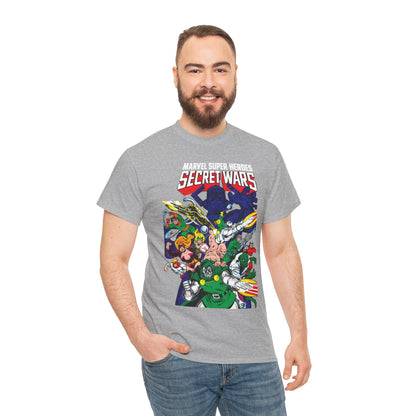 Marvel Super-Heroes Secret Wars T-Shirt - The Bad Guys - Dr Doom, Galactus, Doctor Octopus, Titania, Absorbing Man, Enchantress - Marvel Comics Series