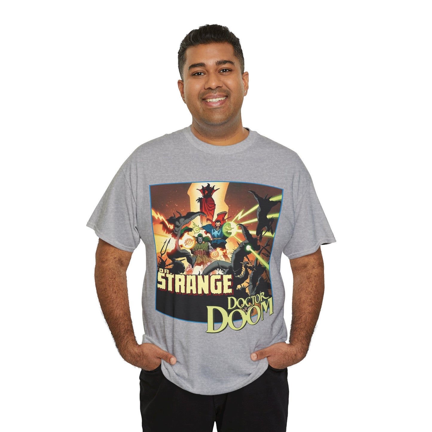 Dr Strange & Doctor Doom T-Shirt - Mike Mignola Art - Triumph & Torment - 1980s Graphic Novel Fighting Mephisto - Marvel Comics