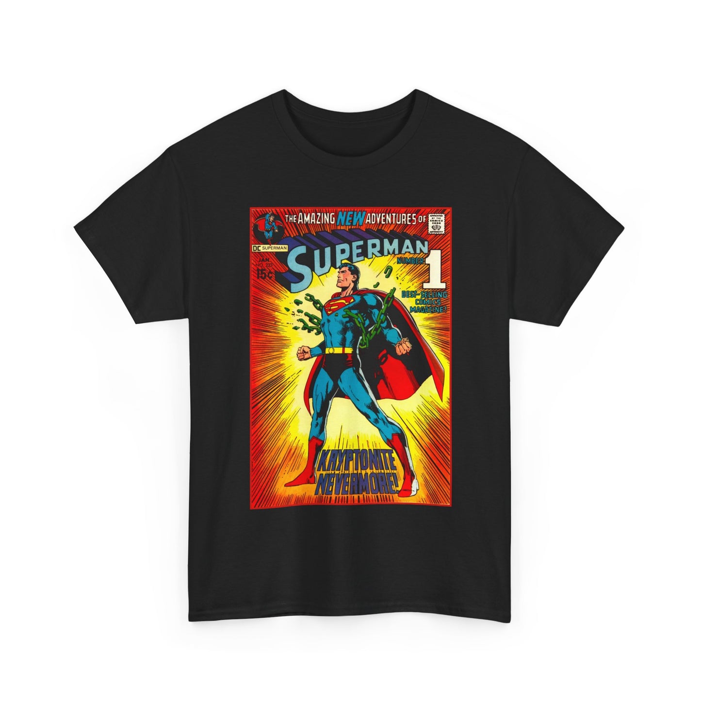 Superman #233 T-Shirt - Neal Adams Art - Kryptonite No More - Classic Bronze Age Cover - DC Comics