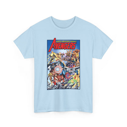 Avengers & Thunderbolts T-Shirt - George Perez Art - Captain America, Iron Man, Wonder Man, Scarlet Witch, Hawkeye, Citizen V, MACH-1, Techno, Atlas, Songbird - Marvel Comics