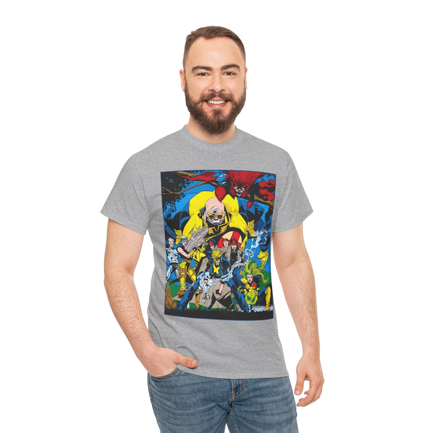 X-Factor T-Shirt - Joe Quesada Art - Havok, Polaris, Strong Guy, Jamie Madrox, Quicksilver - Mutant Team - Marvel Comics